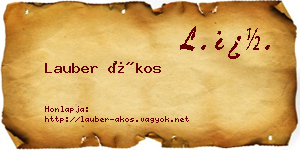 Lauber Ákos névjegykártya
